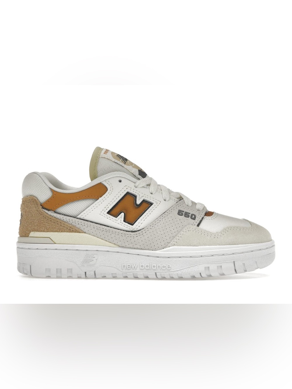 New Balance 550 Sneaker in White & Tan